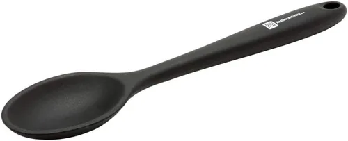 Vista 2 de Restaurantware Cuchara mezcladora de 10.6 pulgadas, 1 cuchara de cocina de silicona resistente al calor, cucharas de mezcla de silicona negra