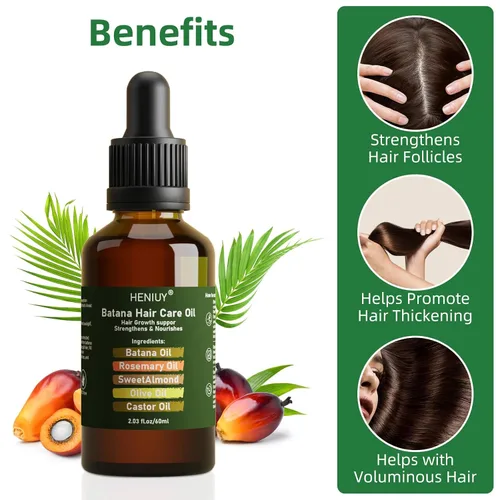Vista 4 de Battana - Aceite para el cuidado del cabello, mezcla de aceite de romero natural y almendras dulces de 2 onzas líquidas para el crecimiento