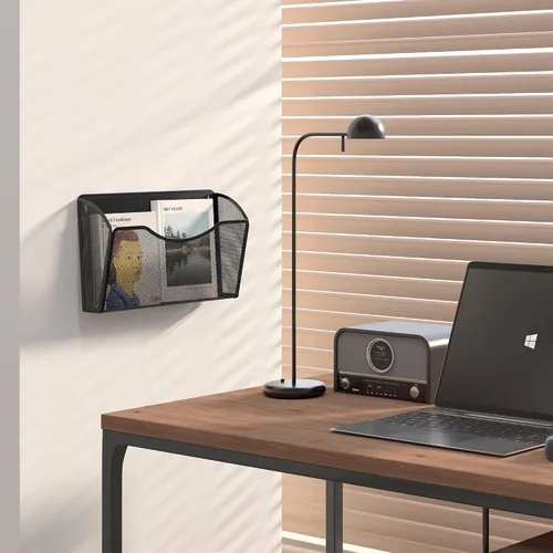 Vista 7 de EasyPAG Mesh Collection organizador de archivos y cartas para montar en pared, Negro