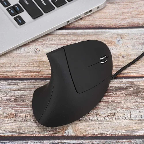 Vista 7 de Ratón ergonómico con cable, ratón óptico vertical para juegos de 3200 ppp, mouse vertical óptico ergonómico ajustable 6D con LED adecuado para PC