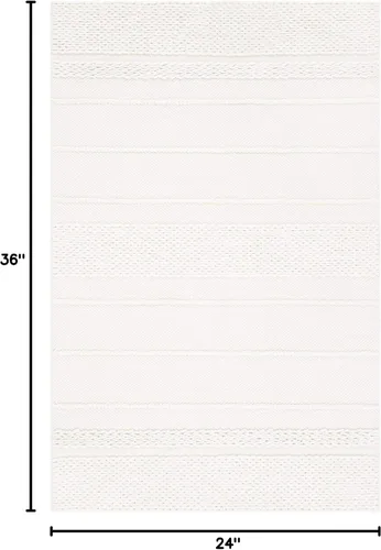 Vista 2 de SAFAVIEH Natura Collection - Alfombra decorativa de 2 x 3 pies, natural, lana hecha a mano, ideal para zonas de alto tráfico en entrada, sala