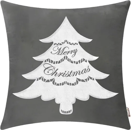 Vista 9 de BRAWARM Christmas Reindeer Pillow Cover 18x18 Black Velvet Embroidered Reno negro