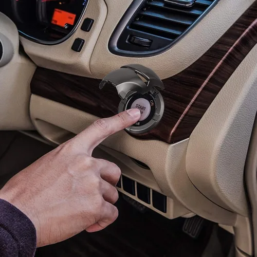 Vista 4 de Cubierta para botón de arranque del motor de automóvil, anillo decorativo, botón de encendido con presión para arranque, cubierta protectora