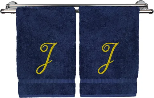 Vista 249 de Toalla de mano con monograma, regalo personalizado, 16 x 30 pulgadas, extra absorbente, 100% algodón turco, acabado de rizo suave, para baño, cocina
