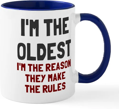 Vista 7 de CafePress Taza de café de cerámica con texto en inglés "I'm The Oldest Make Rules" (11 oz)