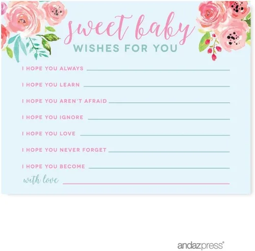 Vista 6 de Andaz Press Pink Roses English Tea Party Tea Party Colección Baby Shower Advice for the Mommy to Be Tarjetas, paquete de 20, actividades