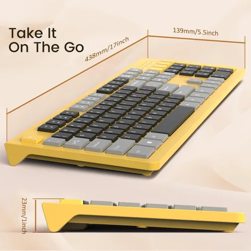 Vista 7 de COLIKES Teclado de Computadora con Cable, Teclado USB Plug Play, Teclas Chiclet de Bajo Perfil, Teclado Numérico Grande, Indicadores de Mayúsculas