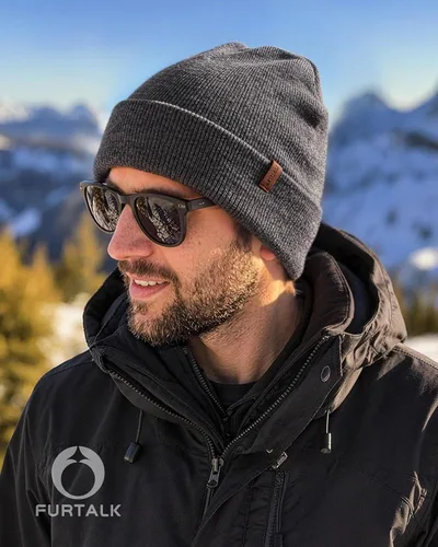 Vista 5 de FURTALK Paquete de 2 gorros con puños para hombre y mujer, gorro de Negro + Gris Oscuro