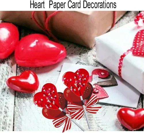 Vista 5 de Decoraciones de tarjetas de papel con forma de piruleta de corazón para el día de San Valentín, tarjetero de caramelo para pan de azúcar, paquete