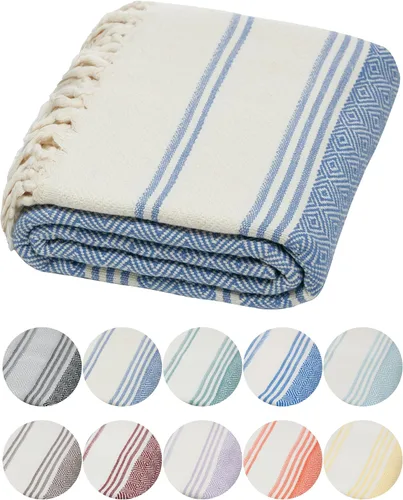 Vista 29 de DEMMEX Organic Diamond - Toalla turca de baño y playa 100% algodón turco certificado Oeko-TEX, ultra suave, de secado rápido, ligera, compacta