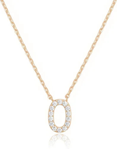 Vista 150 de PAVOI 14K White Gold Plated Cubic Zirconia Initial Necklace Letter Dainty Necklaces for Women