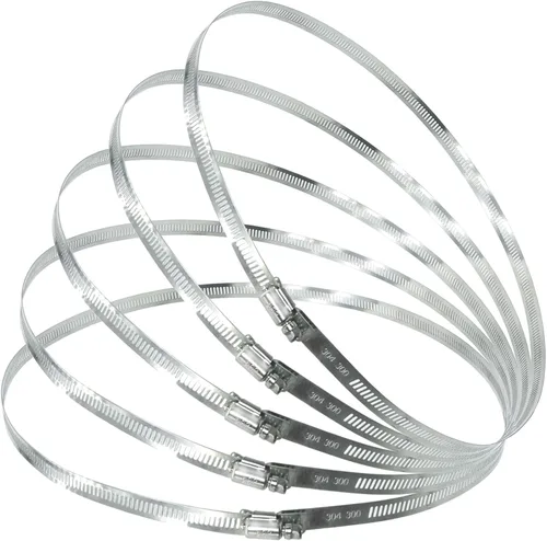 Vista 9 de 6 abrazaderas de metal ajustables de acero inoxidable 304 de 7.8 pulgadas/7.874 in, abrazaderas de manguera de engranaje helicoidal de alta