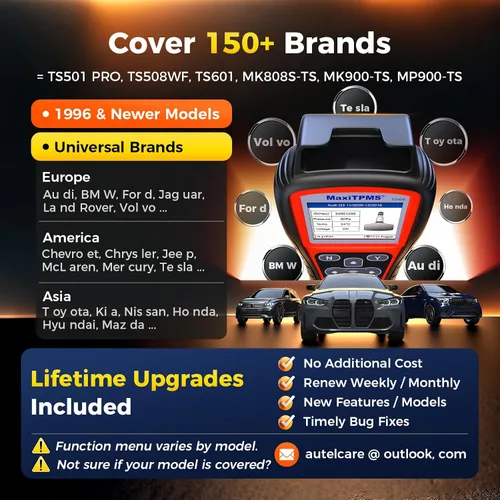 Vista 7 de Autel MaxiTPMS TS408 TPMS Herramienta de reaprendizaje, escáner de programación TPMS 2026 Lite Ver. de TS501 Pro TS508WF TS601, sensores