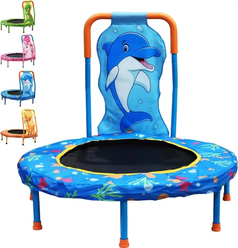 Vista 12 de Mini Trampolín Sin Espacios de 36" Trampolín para Niños Pequeños con Mango para Niños, Trampolín Pequeño para Niños de 36 pulgadas