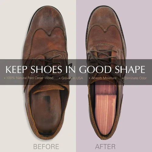Vista 3 de Árboles de cedro para hombre, paquete de valor, árboles de zapatos para hombre con fragancia de cedro, árboles de zapatos de madera para hombres