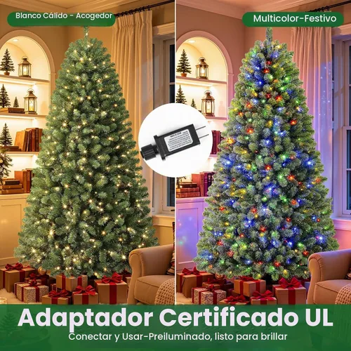 Vista 5 de Árbol de Navidad clásico preiluminado artificial de 6 pies con control