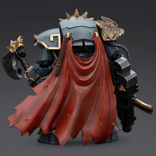Vista 5 de JOYTOY 1/18 Warhammer 40,000 Figura de acción Space Wolves Hvarl Colección Red-Blade Modelo Regalo de cumpleaños Jt00140