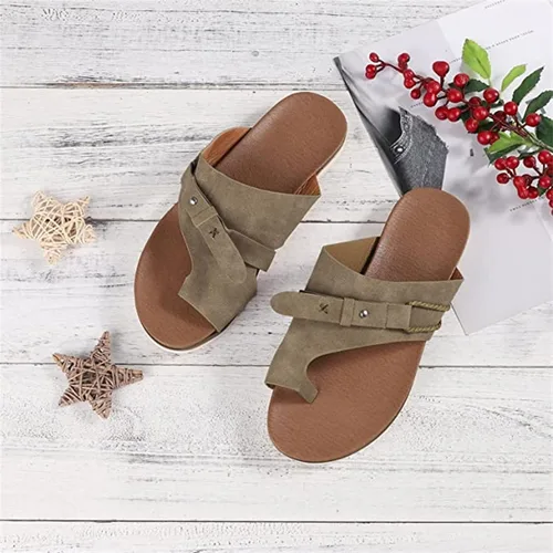 Vista 117 de Ladmiple Sandalias ortopédicas florales de moda 2023 con soporte de arco, zapatillas romanas casuales con puntera abierta