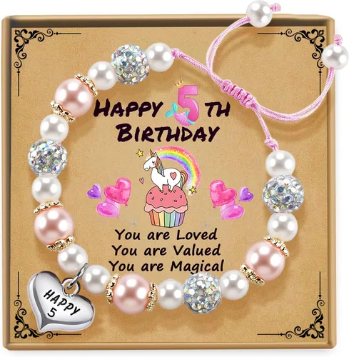 Vista 16 de Sereney Regalos de cumpleaños para niñas, pulseras de cuentas hechas a mano rosa para adolescentes