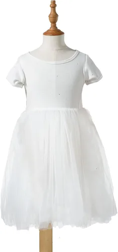 Vista 6 de Mud Kingdom Vestido tutú brillante para niñas, diseño de princesa, liso y lindo