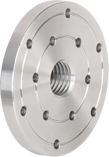 Vista 5 de Placa frontal de torno de madera de 2 pulgadas de acero, placa frontal de portabrocas de máquina de carpintería de husillo de 1 pulgada x 8 TPI