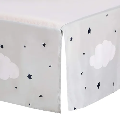 Vista 6 de Sleeping Moon - Juego de ropa de cama para cuna de bebé, 3 piezas, tamaño estándar, color azul y gris