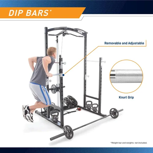Vista 6 de Marcy Strength Training Home Gym Cage with Pulley System for Weightlifting, Bodybuilding, Full Body Workout Equipment for Home Exercise