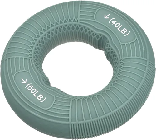 Vista 11 de uxcell Fortalecedores de agarre de mano, 3.07 pulgadas, 70-80 libras, anillos de silicona para dedos y antebrazos, entrenamiento de agarre para Negro