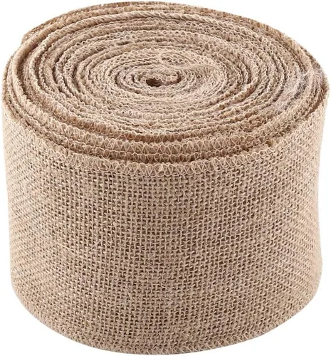 Vista 5 de Walfront Cinta de yute de arpillera ancha de yute para manualidades, rollo de cinta de arpillera de 10 yardas (3.9 in)