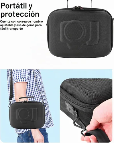 Vista 5 de RAIACE Funda rígida de transporte compatible con Canon EOS Rebel T7 / R100 / R50, para Sony, para cámara Nikon, funda protectora con bolsillo
