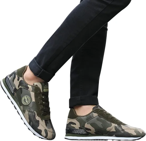 Vista 4 de Tenis de moda para mujer, para parejas, ocio, mujeres, hombres, con cordones, camuflaje, viajes, suela suave, cómodos, zapatos para exteriores