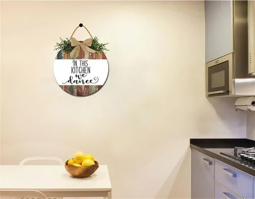 Vista 4 de Bless This Kitchen Signs for Farmhouse Home Rustic Hanging Wood Kitchen Wall Decor For Dining Room Pantry D4