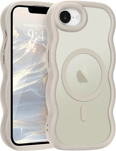 Vista 108 de Pepmune - Funda para iPhone 12 Pro Max con marco ondulado y estructura rígida, color mate claro, cubierta trasera unisex, compatible con Magsafe