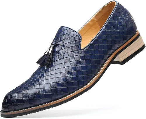 Vista 4 de Rojieso Zapatos de vestir para hombre, zapatos casuales de cuero para hombre, zapatos de trabajo con suela suave