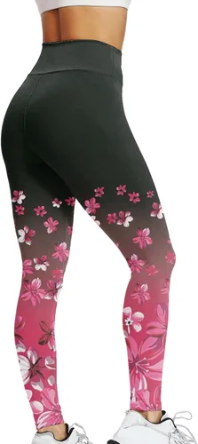 Vista 2 de Pantalones estampados para mujer, leggings de cintura alta para entrenamiento, correr, deportes, levantamiento de glúteos, pantalones de yoga
