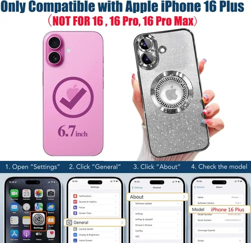 Vista 187 de Misscase Funda magnética con purpurina para iPhone 11 compatible con MagSafe, protección completa, delgada, a prueba de golpes, antiarañazos