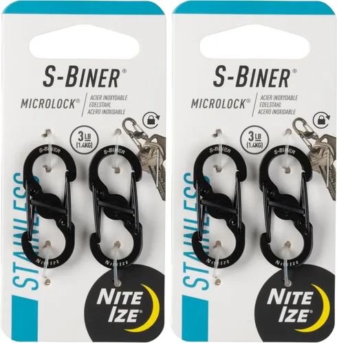 Vista 9 de Nite Ize S-Biner MicroLock - Mosquetón doble de acero inoxidable para llaves, etiquetas para mascotas y accesorios pequeños, palanca de bloqueo