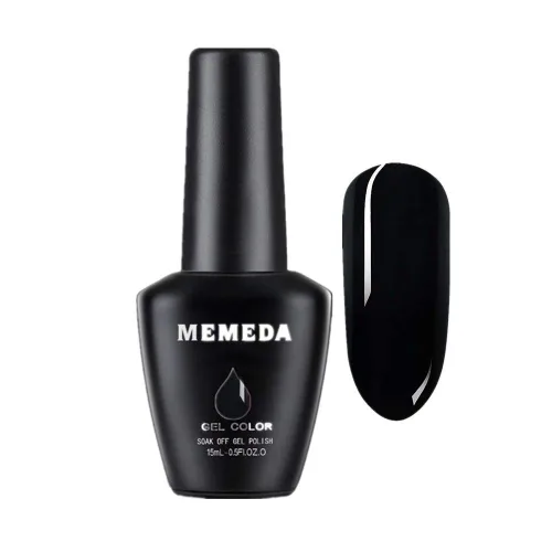 Vista 2 de MEMEDA Esmalte de uñas de gel, laca de uñas LED semipermanente, esmalte de uñas blanco lechoso nude, 0.5 onzas líquidas Negro