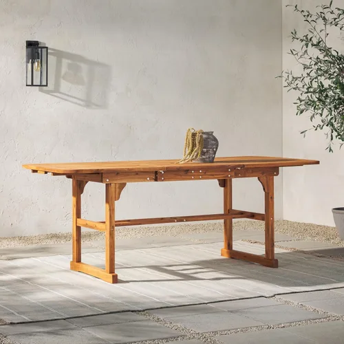 Vista 11 de Walker Edison Furniture Company - Mesa auxiliar rectangular para terraza al aire libre, madera de Chevron para todo tipo de clima, para Marrón