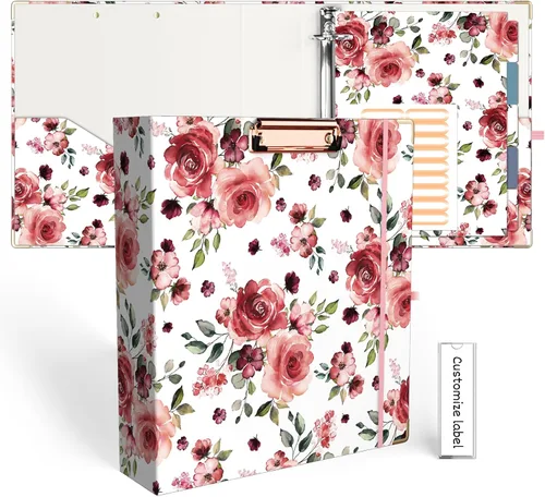 Vista 31 de EYROZILL Mini carpeta de 3 anillas, 5.5" x 8.5", de 1 pulgada con bolsillos, carpeta con portapapeles para estilo de cabello del cliente, estuche