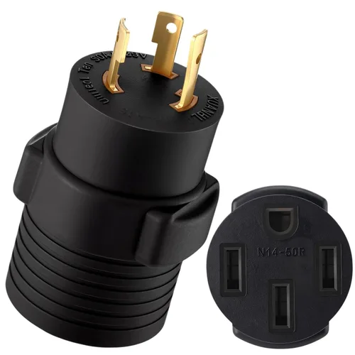 Vista 11 de Kanayu NEMA TT-30P a L5-30R Adaptador RV de 30 amperios, enchufe de bloqueo Negro