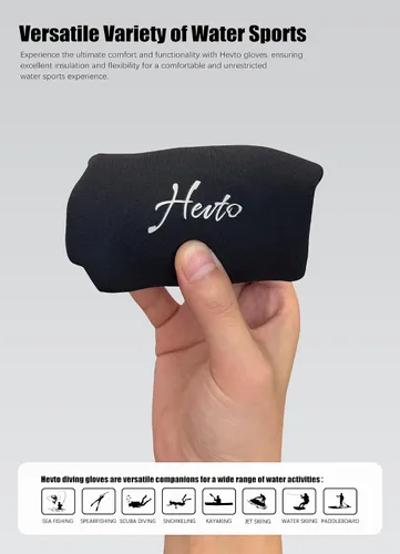 Vista 6 de Hevto Guantes de buceo de neopreno de 0.118 in GBS para hombres y mujeres, guantes de buceo impermeables para mantener el calor en agua fría