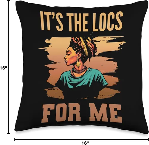 Vista 4 de Locs Afro Dreadlocks Love Natural Beauty Hair It's the Locs for Me Afro Hair - Almohada negra americana africana, 16 x 16 pulgadas, multicolor