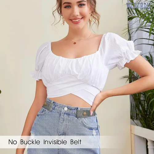 Vista 6 de Sin hebilla cinturón elástico para mujeres hombres cinturón de cintura de hasta 72 pulgadas para jeans