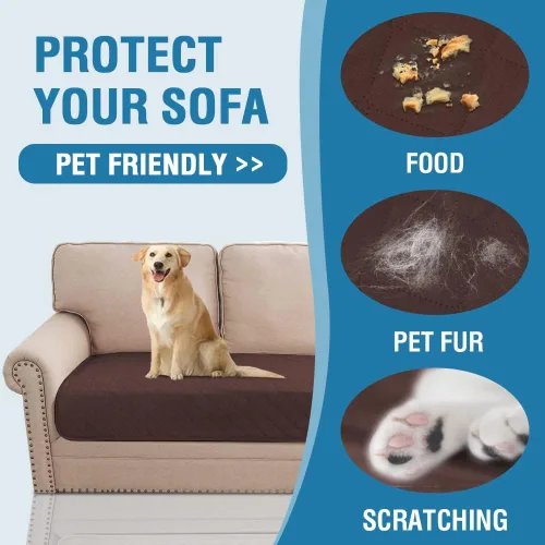 Vista 6 de H.VERSAILTEX Funda de sofá para perros, lavable, 100% impermeable, funda de cojín antideslizante para mascotas, protector de cojín para sofá, 35 x