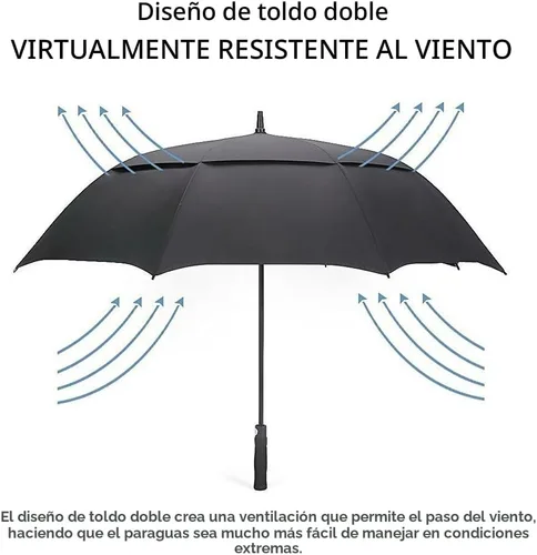 Vista 4 de G4Free Paraguas de Golf Automático Abierto de 47/54/62/68 Pulgadas de Tamaño Extra Grande con Doble Cubierta Ventilada Resistente al Viento e