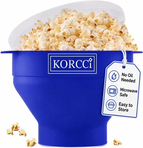 Vista 24 de El Fabricador de Palomitas de Maíz Original Korcci de Silicona para Microondas, Fabricador de Palomitas para Microondas, Tazón Plegable para Hacer