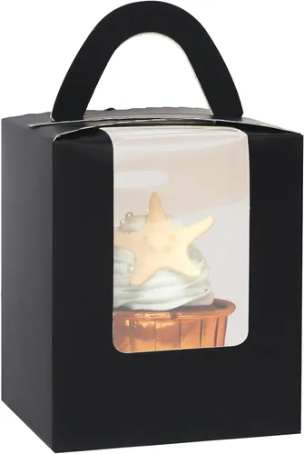 Vista 27 de qiqee Cajas para magdalenas verdes, soportes individuales desechables para magdalenas, 50 piezas, cajas individuales para magdalenas con ventana