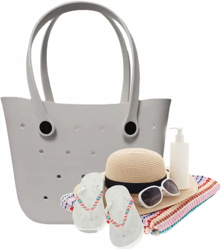 Vista 5 de BBAUER Bolsa de playa grande, impermeable, lavable, de verano, bolsa de playa para mujer, elegante alternativa de malla de lona