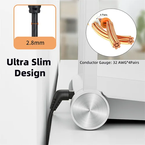 Vista 9 de cablecc Cable giratorio macho CAT6 UTP macho a macho RJ45 8P8C 1000Mbps para red LAN Ethernet 25CM